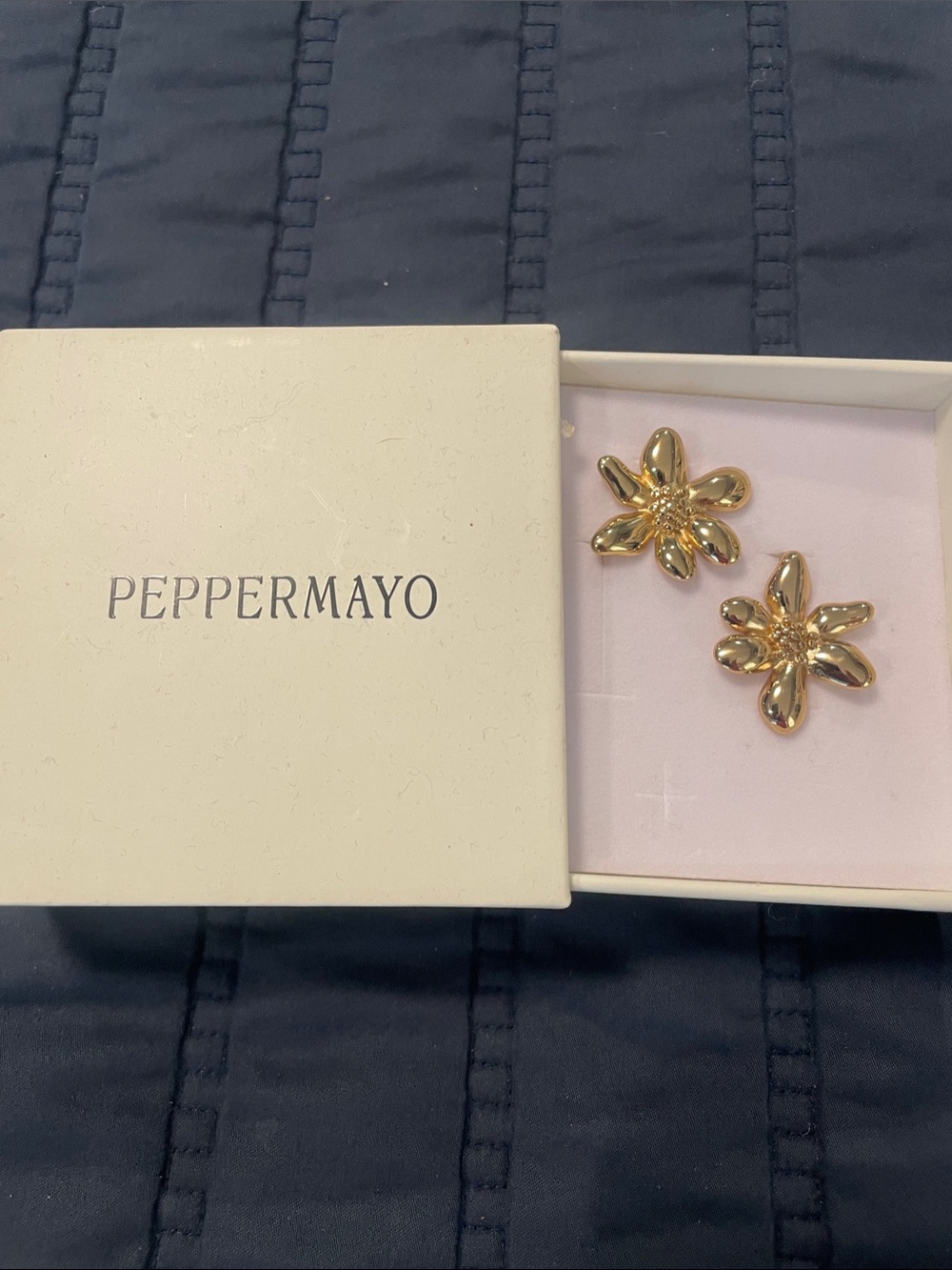 Peppermayo Shiny Gold Flower Earrings
